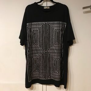 H.S.J.P. Black Oversized Shirt Dress